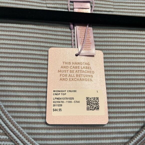 Savage X Fenty Gray Blue Midnight Cruise Waffle Knit Cropped PJ Set NWT Large - Picture 3 of 7